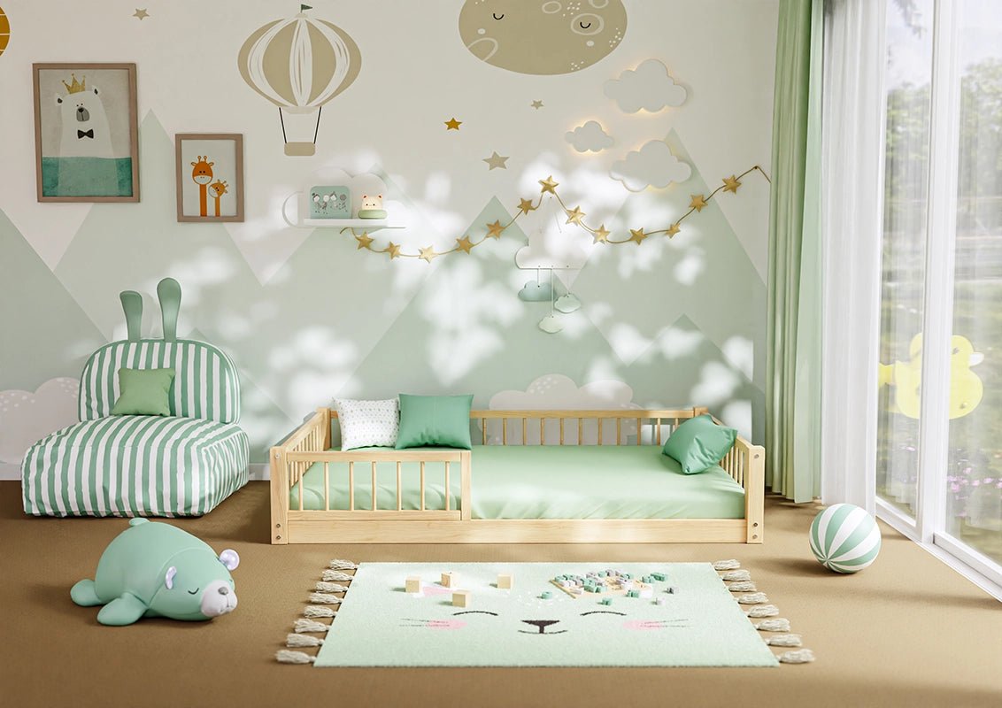 Montessori Floor Wooden Kids Bed – Small Double - Snuglee
