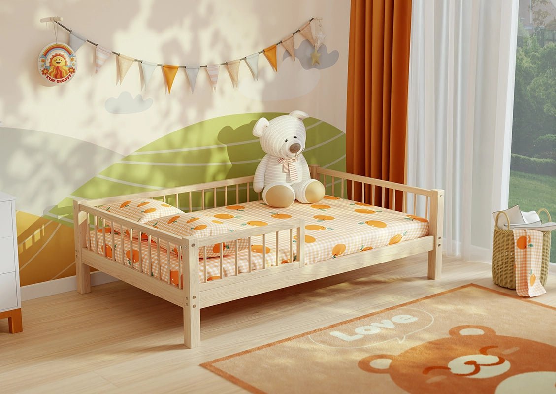 Montessori Wooden Kids Bed with 20cm Legs – Small Double - Snuglee