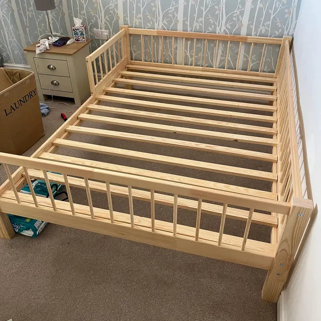 Customer bedroom photo featuring Snuglee single bed with clean wooden finish