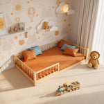 High-quality knot-free pine wood bed for children’s sleeping comfort - Single bed