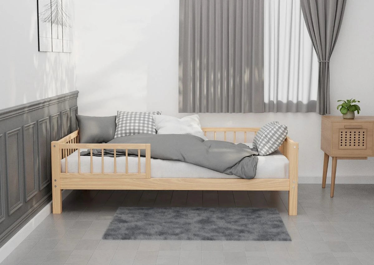 Scandinavian Montessori kids bed made from knot-free pine wood