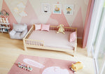 Single bed for small rooms in premium pine wood with legs