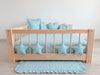 Snuglee boys bed frame - Child-friendly toddler bed frame in solid pine wood with safe low height design