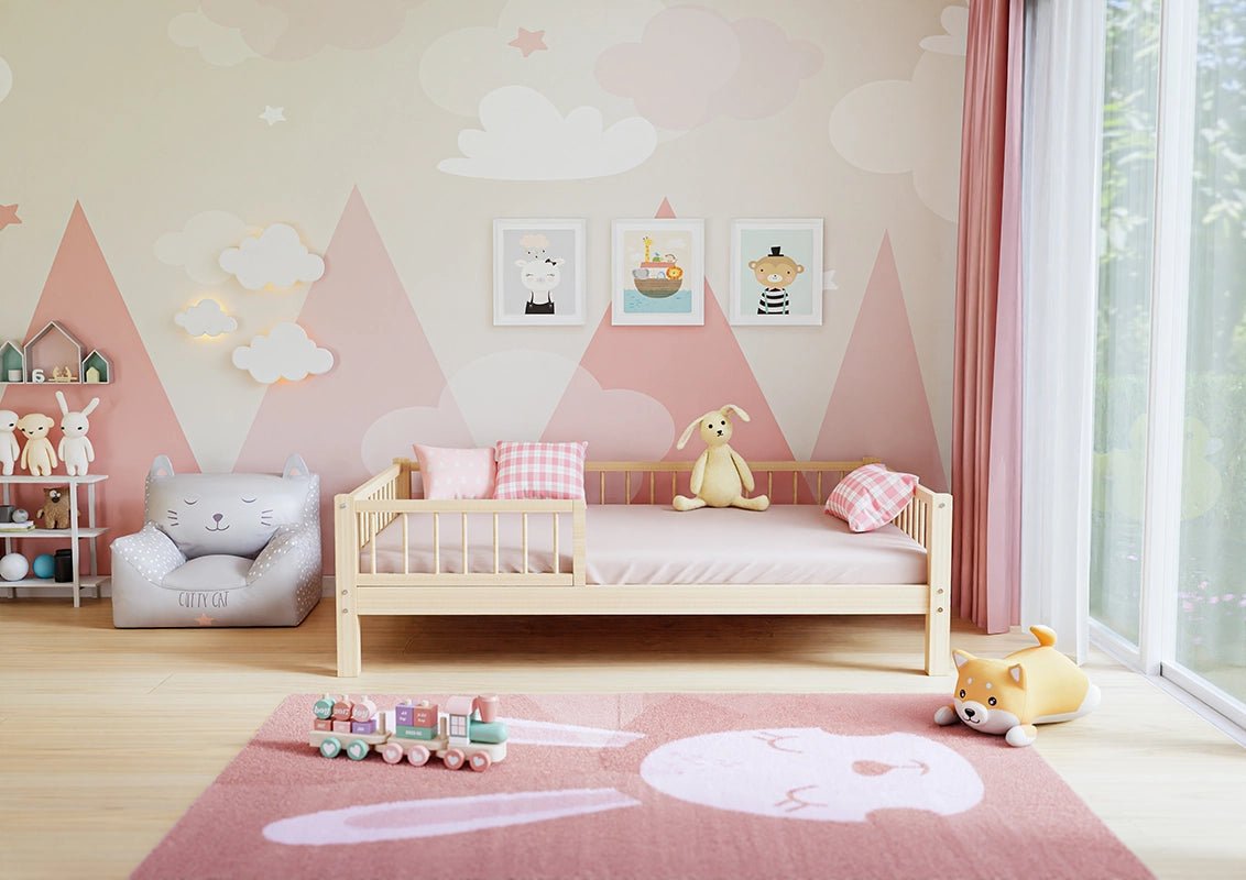 Solid single bed frame in premium pine wood with 20 cm legs