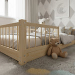 Sturdy toddler bed frame in solid pine wood with long-lasting construction