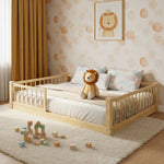 Sustainable pine wood bed for children designed for long-lasting use