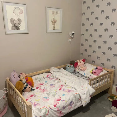User-generated photo of Snuglee kids bed highlighting natural wood aesthetics